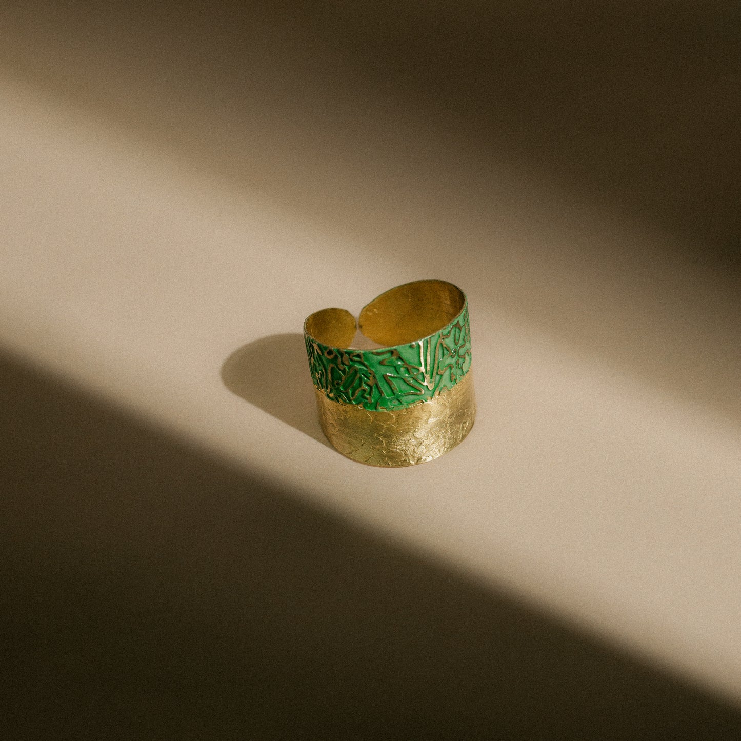 AGNI Two Toned Ring Green