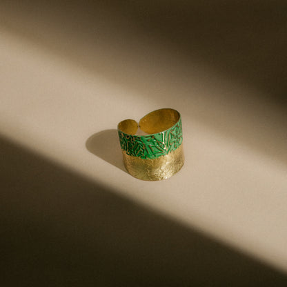 AGNI Two Toned Ring Green