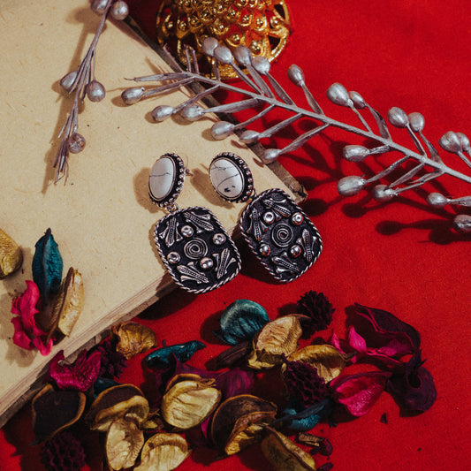MAXIMALIST White Drop Earrings
