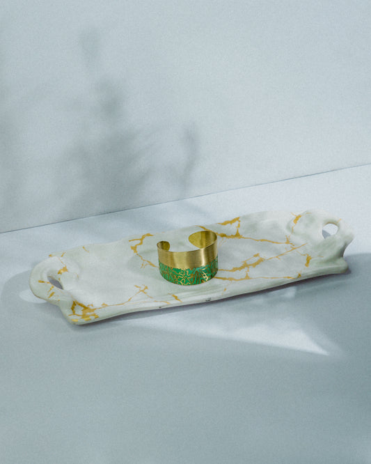 AGNI Two Toned Cuff Bracelet Green